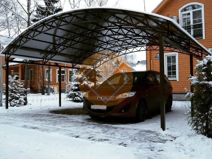 навес с профнастилом для двух авто